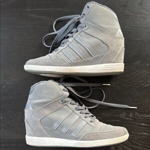 Adidas Women's Gray High-Top Wedge Sneakers